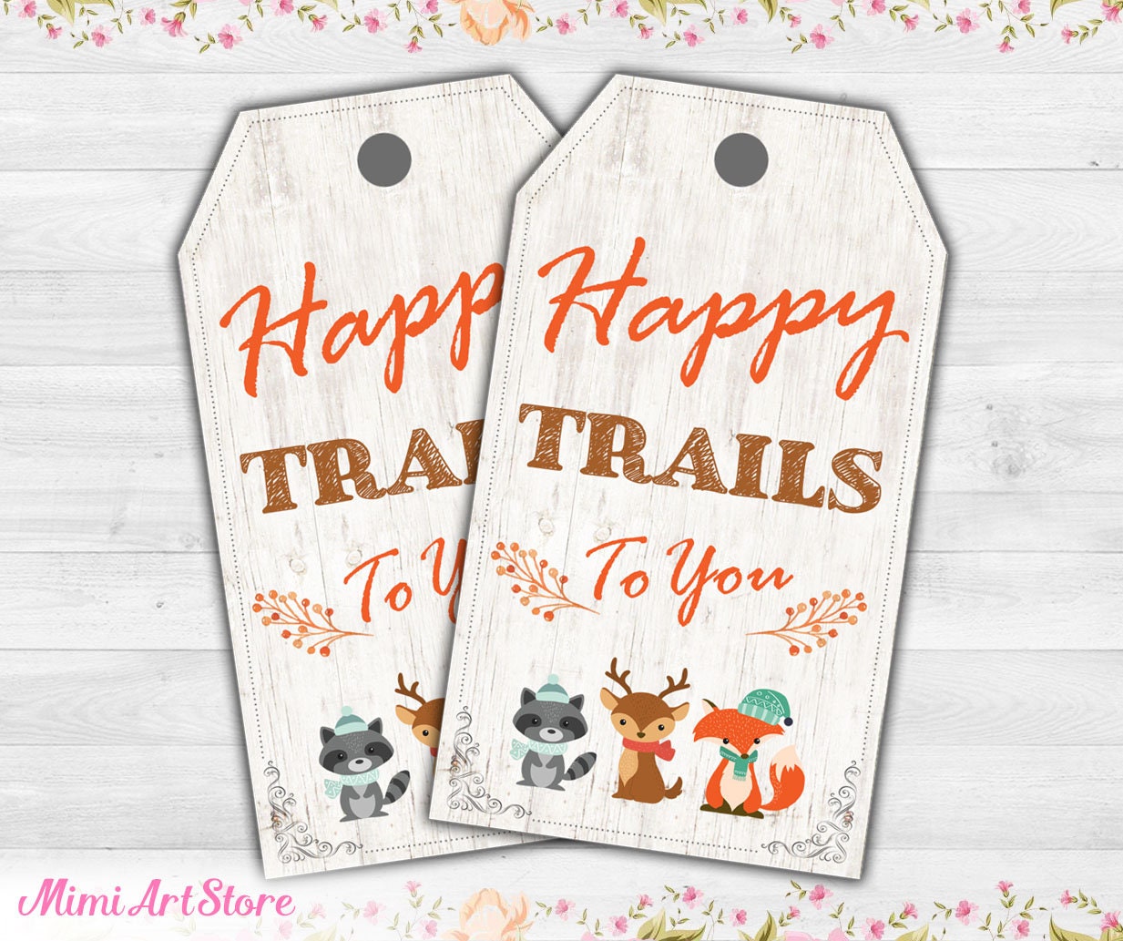 Woodland Happy Trails Favor Tag. Trail Mix Thank You Tag. Etsy