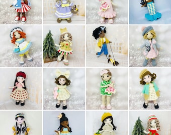 Crochet Doll Pattern Bundle, Amigurumi Dolls 12 in 1 (PDF Pattern)