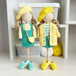 Amigurumi doll clothes pattern, crochet doll outfit, Amigurumi doll clothes, crochet doll cardigan pattern, overall doll crochet pattern