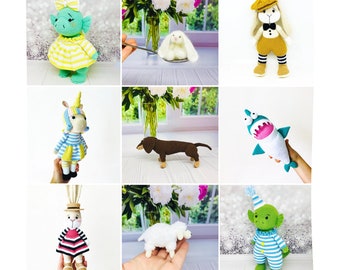 Crochet amigurumi pattern, amigurumi toy pattern, PATTERN BUNDLE 9 in 1
