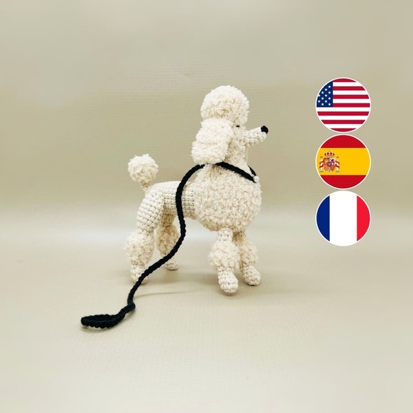 Crochet poodle pattern, amigurumi poodle pattern, Crochet dog pattern, amigurumi dog crochet pattern, French poodle dog crochet pattern