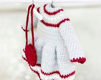 Amigurumi doll clothes pattern,  crochet doll outfit, Amigurumi doll clothes, crochet doll dress pattern, doll purse crochet pattern