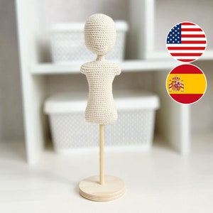 Doll mannequin PATTERN, amigurumi doll pattern, crochet doll pattern, doll accessories crochet pattern,