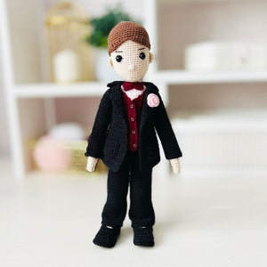 GROOM crochet pattern, amigurumi groom pattern, crochet Boy doll clothes pattern, groom doll outfit crochet pattern, amigurumi doll suit