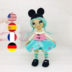 Amigurumi doll pattern, Crochet doll pattern, crochet clothes pattern, amigurumi fairy pattern, small crochet fairy, 6 inches doll