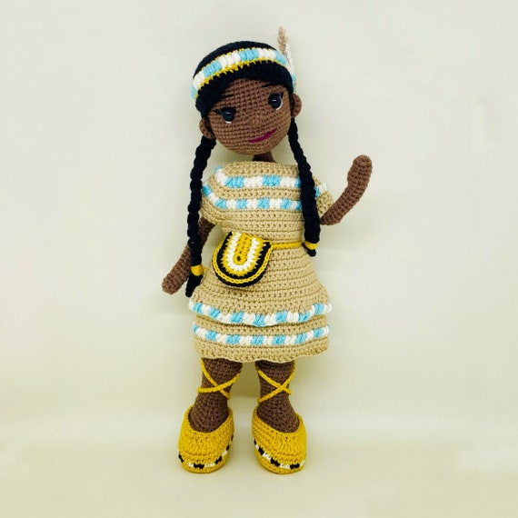 PH Artistic Handmade Amigurumi Crochet Small Yellow Frock Doll