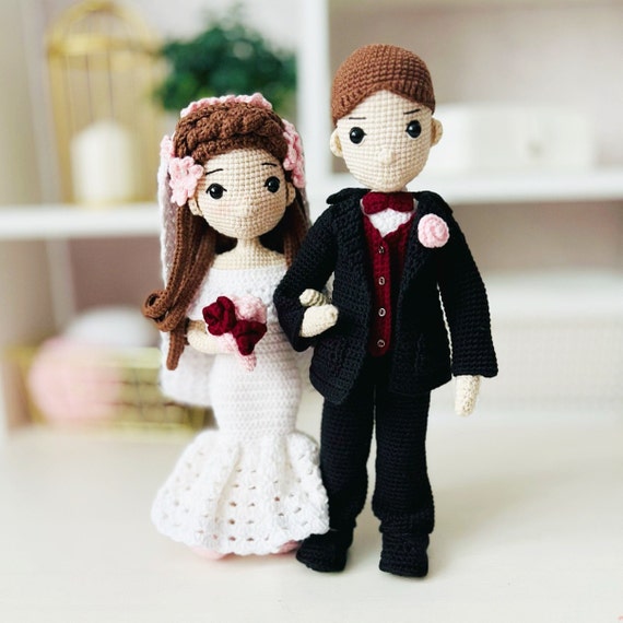 crochet doll wedding dress pattern Bride or Bride's Maid Doll Dress Pattern