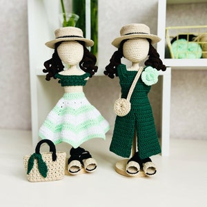 Amigurumi doll clothes pattern, crochet doll outfit, Amigurumi doll clothes, doll overall crochet pattern, doll hat crochet pattern pdf
