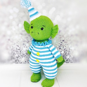 Crochet dragon pattern, Amigurumi dragon pattern, crochet dinosaur, cute amigurumi dinosaur, crochet easy baby toy pattern