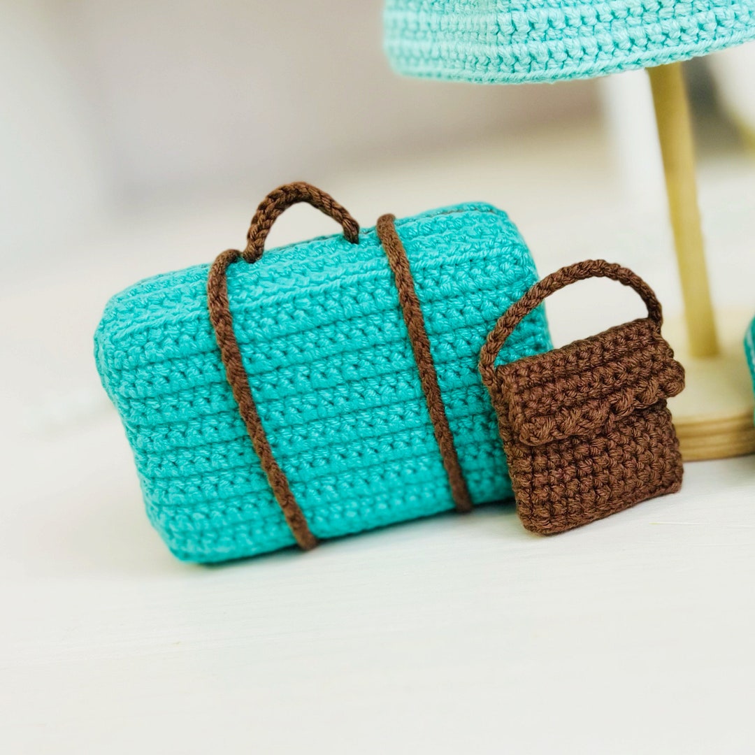 Crochet Suitcase PATTERN, Crochet Bag Pattern, Amigurumi Doll Accessories, Doll Purse Crochet