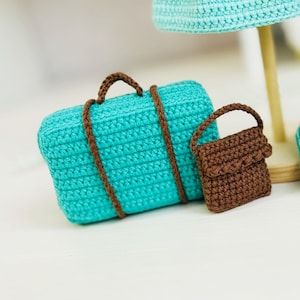 Häkelkoffer MUSTER, Häkeltasche Muster, Amigurumi-Puppenaccessoires, Puppenhandtasche Häkelmuster, Puppenschuhe Häkelmuster