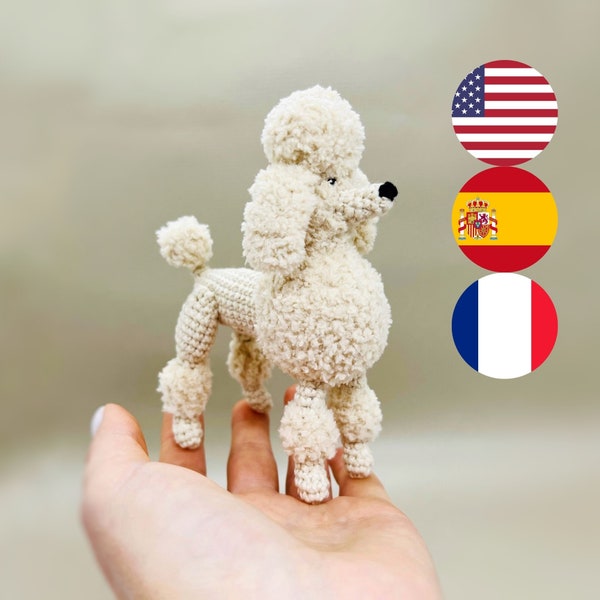 Crochet poodle pattern, amigurumi poodle pattern, Crochet dog pattern