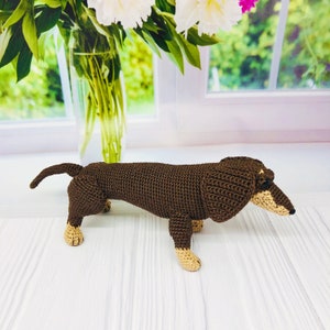 Crochet dachshund pattern, Crochet dog pattern, amigurumi dachshund dog crochet pattern, sausage dog crochet pattern, small dog crochet pdf