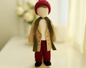 Amigurumi doll clothes pattern, crochet boy outfit (PDF)