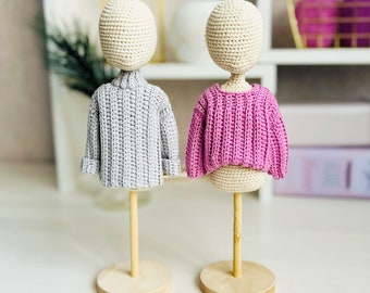 Crochet Doll Sweater Pattern, Amigurumi Clothes (PDF Pattern)