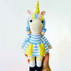 Crochet unicorn pattern, amigurumi unicorn pattern, crochet unicorn doll pattern, crochet horn pattern, amigurumi toy for beginners