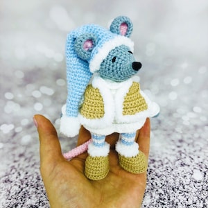 Crochet Mouse Pattern, Amigurumi mouse pattern, small mouse crochet pattern, amigurumi toy with clothes pattern