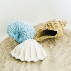 Crochet shell PATTERN, seashell amigurumi pattern, scallop shell crochet pattern, amigurumi conch seashell, crochet ammonite shell pattern