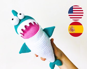 Gehäkelte Haifisch Häkelanleitung, Fisch Amigurumi Muster
