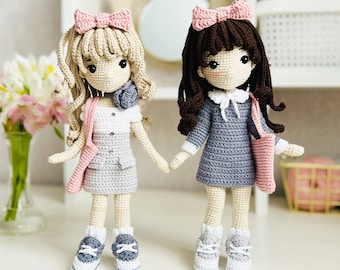 Amigurumi Crochet Doll Pattern, School Outfit (PDF Pattern)