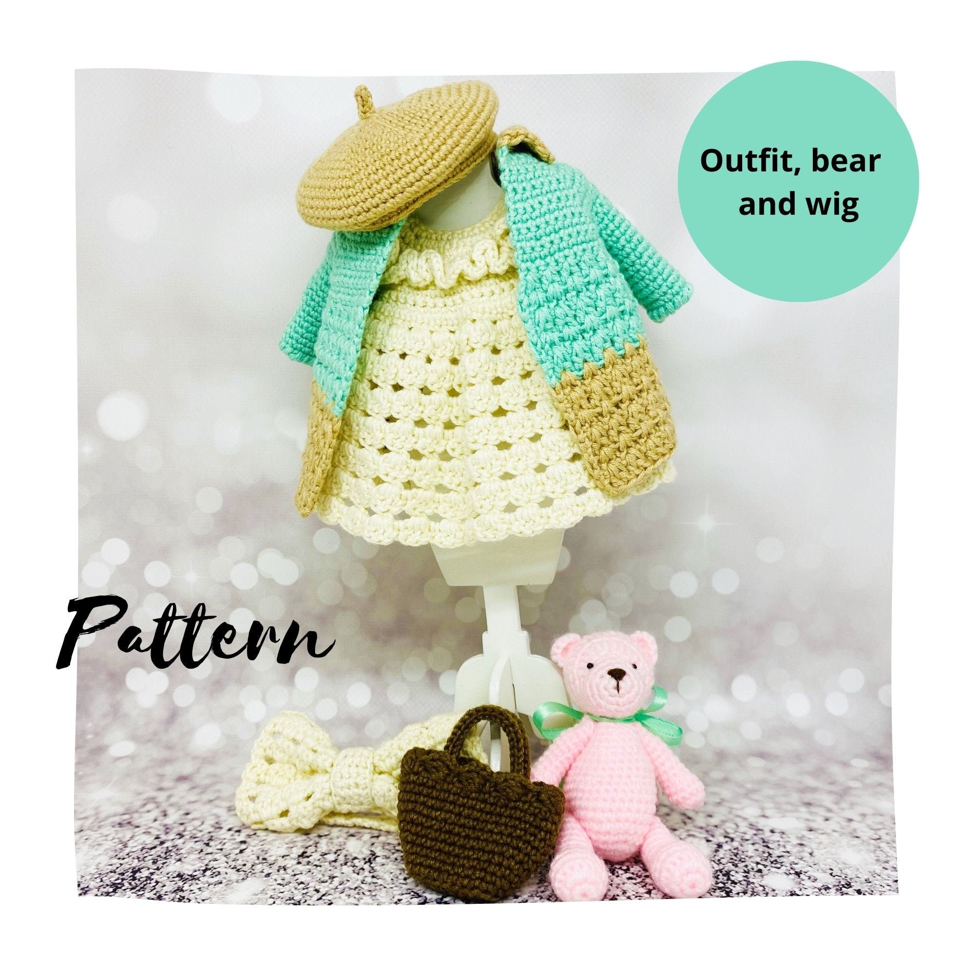 Amigurumi doll clothes pattern crochet doll outfit Etsy