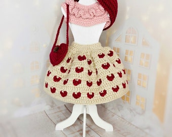 Modello per vestiti per bambole amigurumi, vestito per bambola all'uncinetto