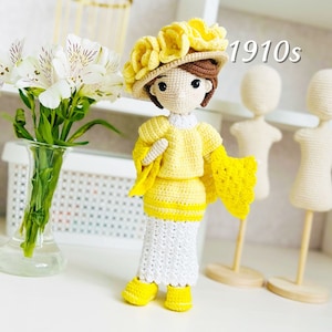 Crochet doll pattern, amigurumi doll pattern, crochet doll clothes pattern, doll with clothes, crochet doll dress, amigurumi toy clothes