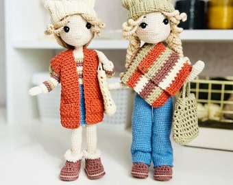 Amigurumi doll pattern, Crochet doll pattern, amigurumi doll body crochet pattern, doll boots crochet pattern, doll jeans crochet pattern