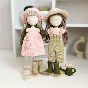 Amigurumi doll clothes pattern, crochet doll watering can, Amigurumi doll clothes, crochet flowers pattern, doll clothes pattern