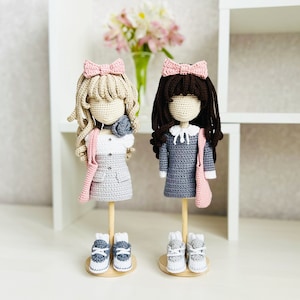 Amigurumi doll clothes pattern, crochet doll outfit, Amigurumi doll clothes, doll sneakers crochet pattern, amigurumi doll dress pattern