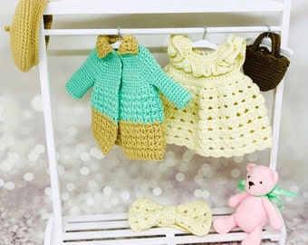 Amigurumi doll clothes pattern, crochet doll outfit, Amigurumi doll clothes, doll dress crochet pattern, amigurumi bear crochet pattern