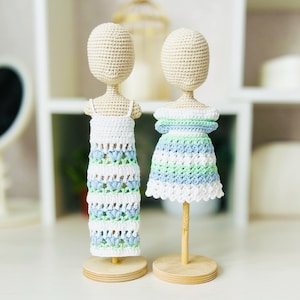 Amigurumi-Puppenkleidung Muster, gehäkeltes Puppenoutfit, Amigurumi-Puppenkleidung, gehäkeltes Sommer-Puppenkleid, Häkelanleitung, Amigurumi-Puppenkleid