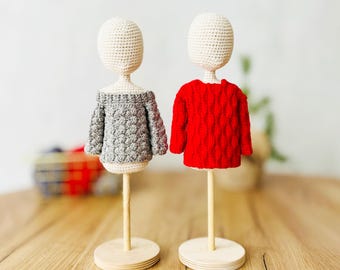 Crochet Doll Sweater Pattern, Basic Amigurumi Outfit (PDF Pattern)