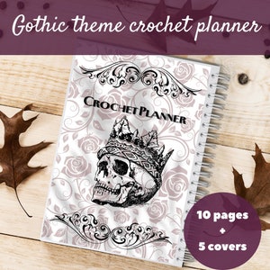 Crochet Planner PDF, Gothic planner, Project Planner, Digital Download, Crochet Journal, Craft Planner, Printable Notebook
