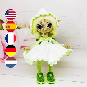 Crochet doll pattern, Crochet amigurumi doll pattern, amigurumi fairy crochet pattern, fairy wings crochet pattern, small fairy crochet pdf