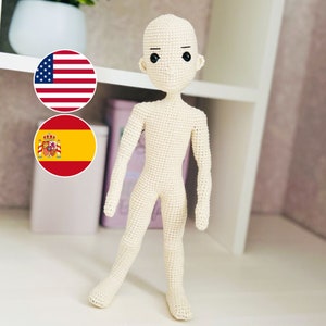 Crochet boy pattern, crochet doll pattern, crochet doll body pattern, amigurumi boy body pattern, amigurumi pattern, crochet doll body base