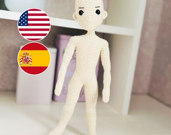 Amigurumi Crochet Doll Body Pattern, Boy Base (PDF Pattern)