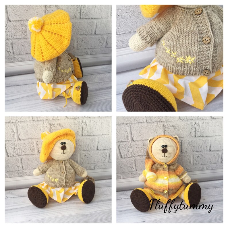 Crochet teddy bear Dress up doll Ooak crochet doll Newborn prop Knitted teddy bear Amigurumi bear Amigurumi animal,Handmade bear decor