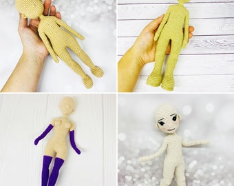 Amigurumi Doll Base Crochet Pattern: 4 Doll Body Tutorials (PDF)