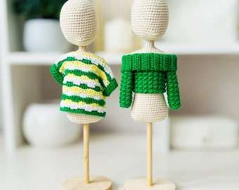 Crochet doll sweaters, Amigurumi clothes pattern