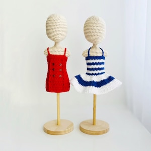 Amigurumi-Puppenkleidung Muster, gehäkeltes Puppenoutfit, Amigurumi-Puppenkleidung, gehäkeltes Sommer-Puppenkleid, Häkelanleitung, Amigurumi-Puppenkleid