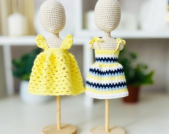 Crochet Doll Dress Pattern, Amigurumi Outfit (PDF Pattern)
