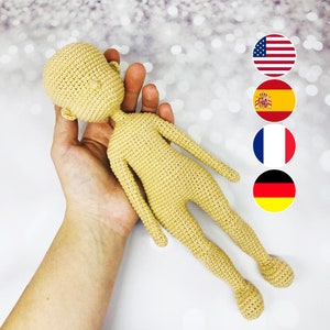 Crochet doll pattern, crochet doll base, crochet doll body pattern, crochet doll body pattern, amigurumi girl body, crochet pattern pdf