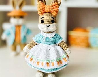 Motif lapin au crochet, motif lapin au crochet, motif lapin amigurumi, motif lapin de Pâques au crochet, décoration de Pâques au crochet
