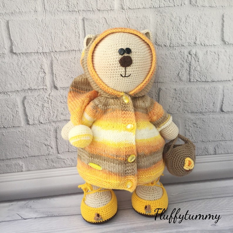 Crochet teddy bear Dress up doll Ooak crochet doll Newborn prop Knitted teddy bear Amigurumi bear Amigurumi animal,Handmade bear decor