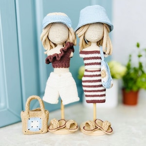Amigurumi Puppenkleidung Muster, Puppenoutfit gehäkelt, Amigurumi Puppenkleidung, Puppenshorts Häkelanleitung, Puppenpanama Häkelanleitung pdf