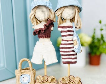 Amigurumi Doll Clothes Crochet Pattern, 9" Doll Outfit (PDF)