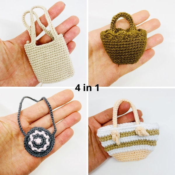 Modèle de vêtements de poupée Amigurumi, modèle de crochet de sac de poupée, modèle de crochet de sac à main de poupée, modèle d'accessoires de crochet de poupée pdf