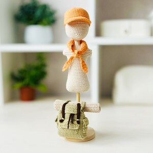 Mönster för virkade dockor till Scout-set, Amigurumi-tillbehör (PDF-mönster)