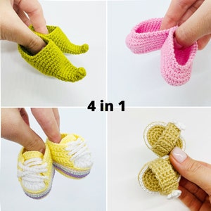 Amigurumi doll clothes pattern, doll clothes pattern, Crochet doll pattern, elf doll boots crochet pattern, doll sneakers crochet pattern